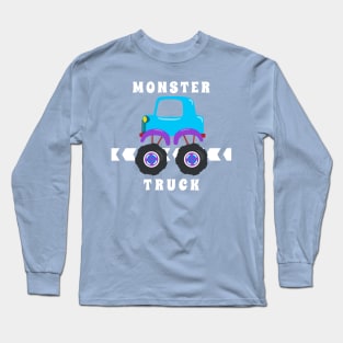 Vector illustration of monster truck with cartoon style. Long Sleeve T-Shirt